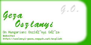 geza oszlanyi business card